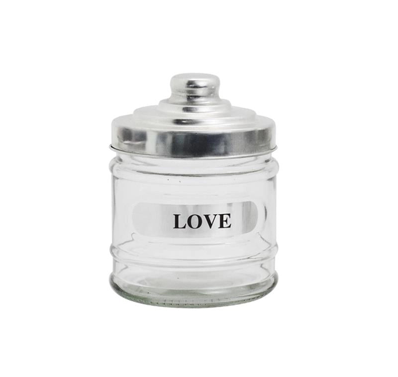 MA MAISON HOME BARATTOLO IN VETRO CON RILIEVO COPERCHIO IN ALLUMINIO SCRITTA ASSORTITA 280 ML
