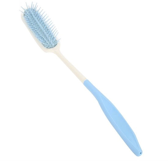 Corona d'oro - Spazzola e pettine morbidi con manico lungo - Accessorio capillare antiscivolo - Ergonomico per anziani - Ideale per disabili - Cura dei capelli