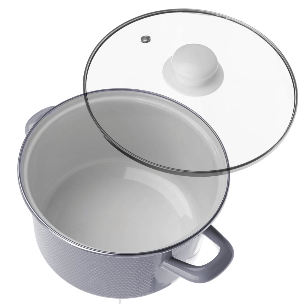 Set di pentole smaltate KADAX da 8 pezzi per piani cottura a induzione e gas, in acciaio inox, con coperchi.