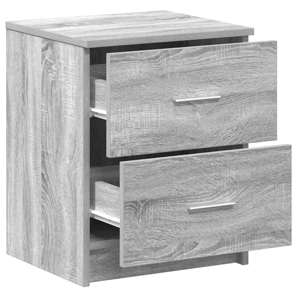 vidaXL Comodini 2 pz con 2 Cassetti Grigio Sonoma 40x36x50 cm