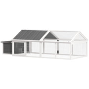 Pollaio per Galline con Porta e Tetto Aprile ¨C zephmum ¨C 240x112.5x76 cm Bianco