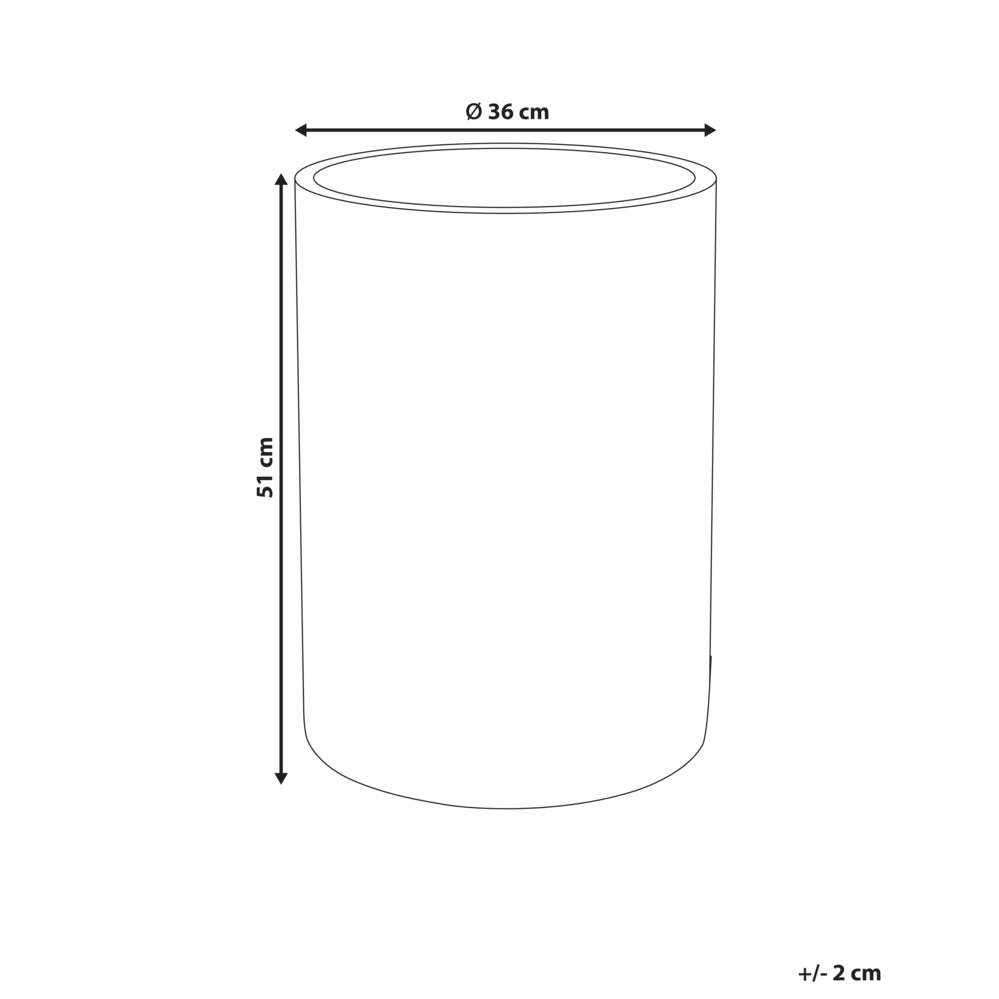 Vaso per piante Grigio 36x36x51 cm MgO Rotondo Effetto Calcestruzzo Resistente alle intemperie per interni e per esterni