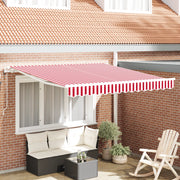 Ombrellone Retrattile Automatico Rosso e Bianco 350x250 cm
