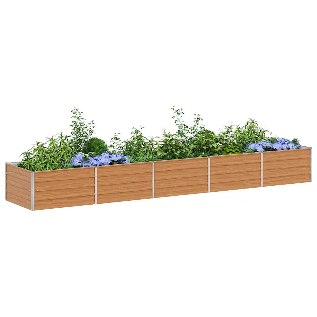 Fioriere | Cassetta per fiori | Letto rialzato da giardino Marrone Chiaro 400 x 80 x 45 cm