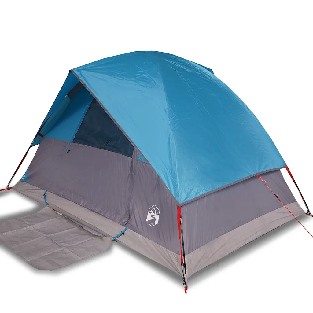 Tenda da Campeggio a Cupola per 4 Persone-Tenda per Escursionismo Blu Impermeabile 906789
