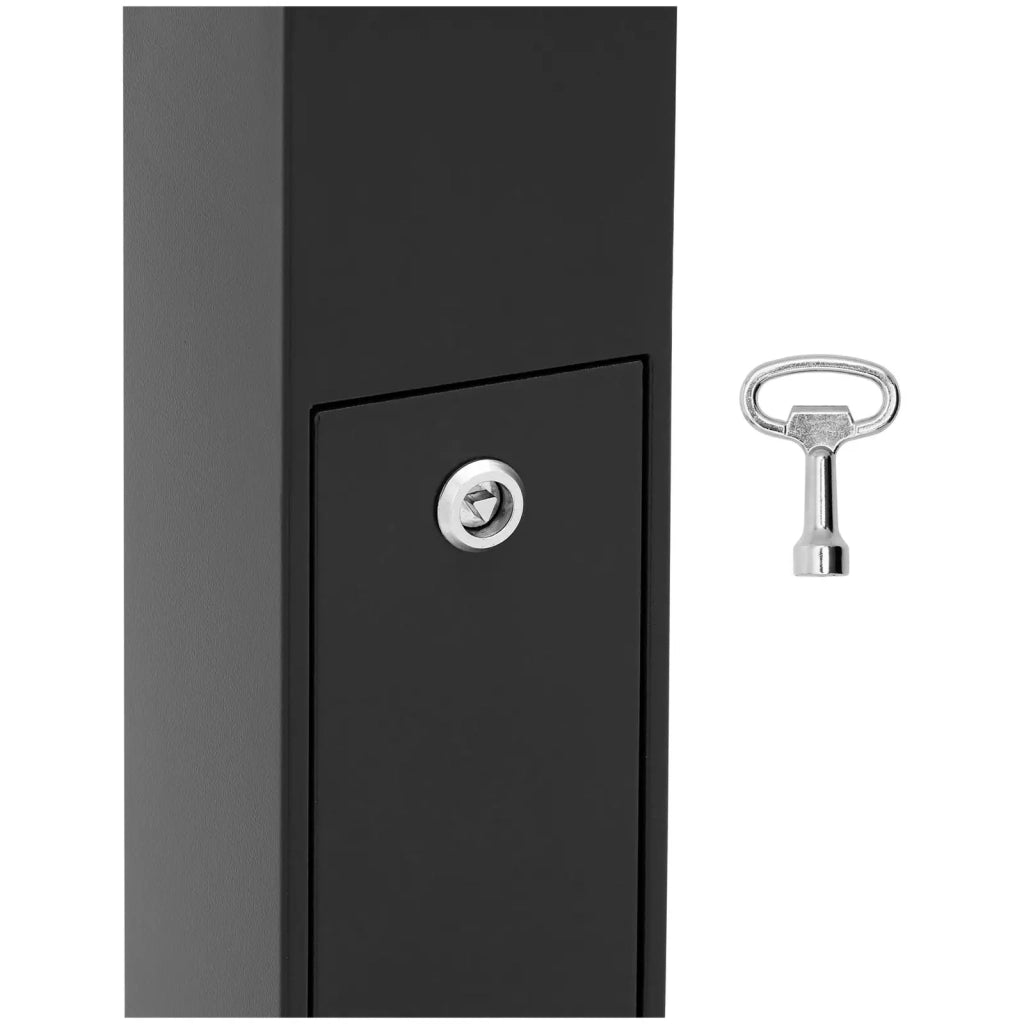 Posacenere da esterno indipendente per bar hotel e ristoranti con serratura 21,5 x 21,5 x 120,5 cm acciaio inox grigio scuro 14_0008559