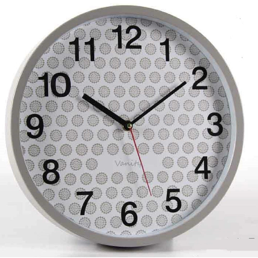 Trade Shop - Orologio Parete Tondo 31x5cm Plastica Silenzioso Vanity Classico Moderno 681295 -