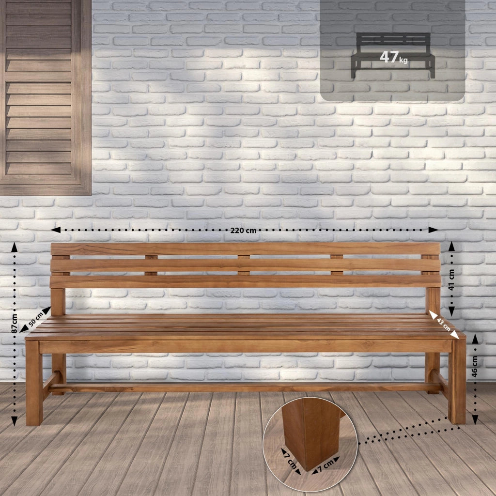 Panca in teak Augusta 220 cm