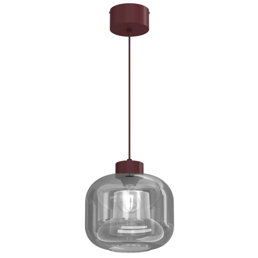 Lampada a sospensione Galante borgogna vetro 1xE27