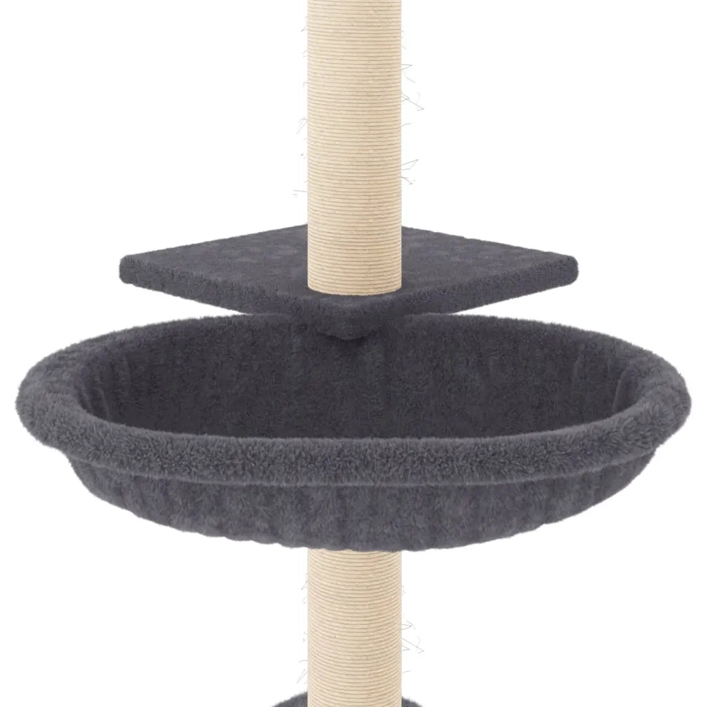 Albero per Gatti con Tiragraffi in Sisal Grigio Scuro 72 cm 171770