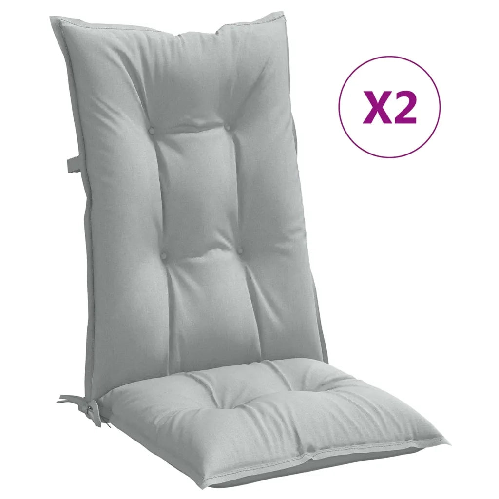 Cuscini Sedia Schiena Alta 2 Grigio MÃ©lange 120x50x7 Tessuto