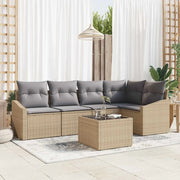 Set Divano da Giardino 6 pcs Beige e Grigio Chiaro polyrattan 3355399
