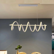 Lampadario a sospensione con luci a led da soffitto stile moderno twister 4800 lumen 60w luce calda 3000K