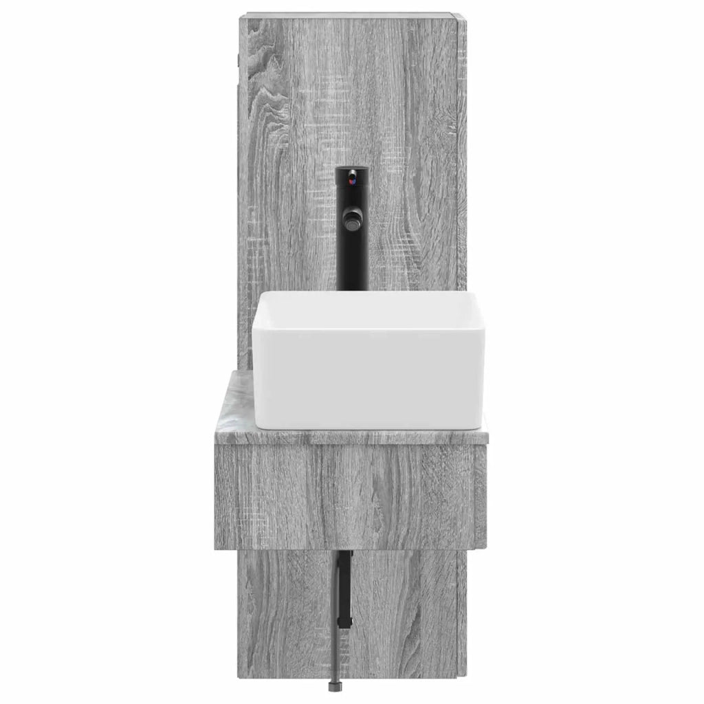 Set di mobili per il bagno 2 pz Sonoma grigio 3406109