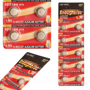 Batterie Alcaline LR44/AG13 1,5V – Set 10 Pezzi | Alta Qualità, Dimensioni 11.6x5.4 mm