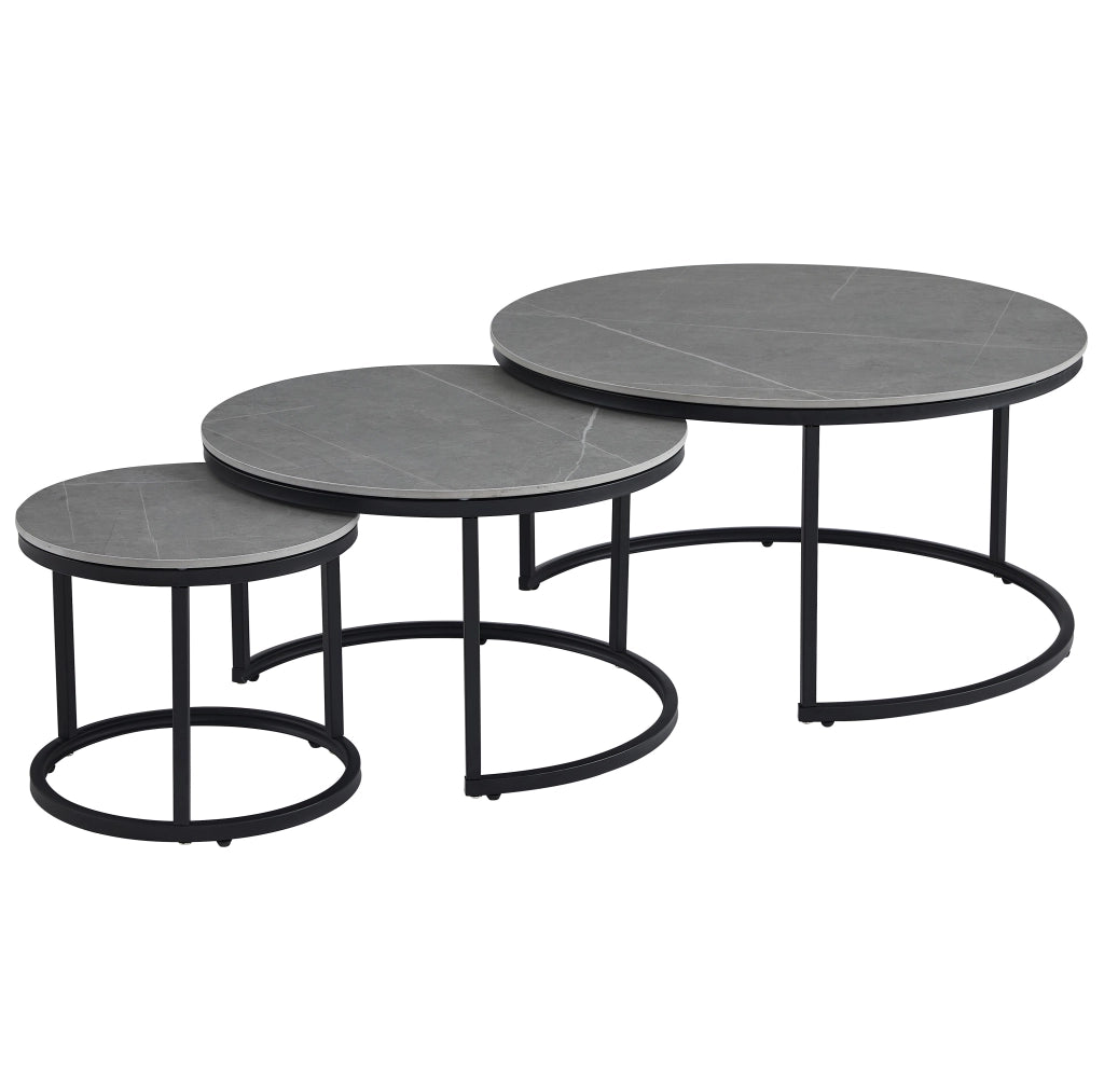 Tavolino da caffè MOAN 2 - 3 parti (grigio)