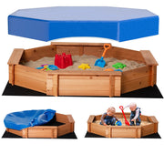 Arenero per Bambini in Legno ¨C zephmum ¨C 139.5x139.5x21.5 cm Rosso e Blu