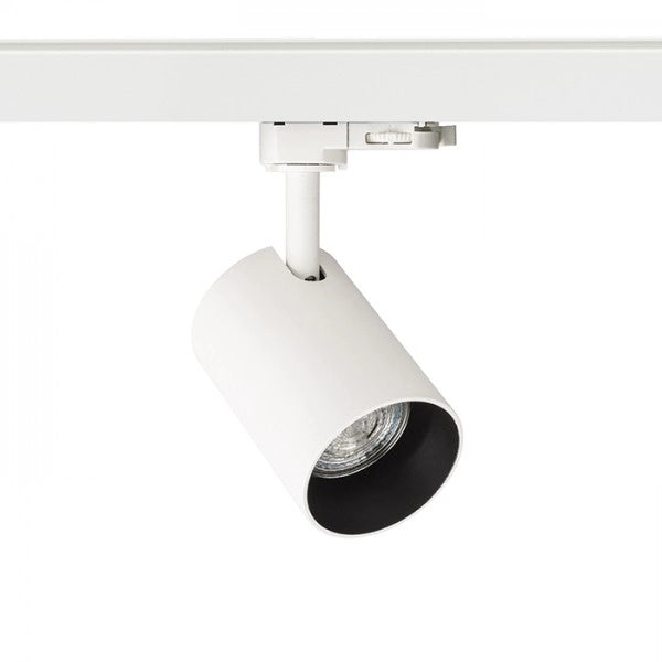 Faretto cilindrico CONNOR per binario trifase bianco/nero  230V LED GU10 10W