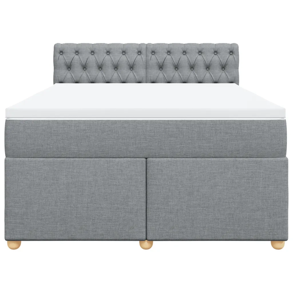 Giroletto a Molle con Materasso Grigio Chiaro 140x190cm Tessuto