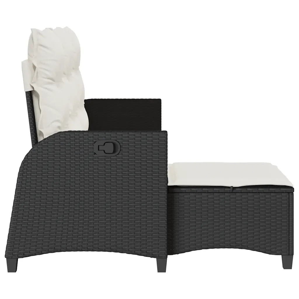 vidaXL Divano da Giardino Reclinabile a L con Cuscini Nero Polyrattan
