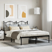 Giroletto con Testiera-Struttura Letto con testiera in Metallo Nero 140x190 cm 160976