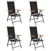 Set da Pranzo da Giardino 5 pz in Alluminio Nero 3070625