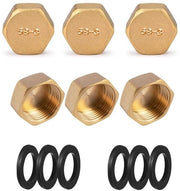 Set di Placche di Copertura Antiscivolo da 6 - Acciaio - 24 mm - Antishock - Duraturo - Per Connettori di Tubazione - Sostituto di Placca di Copertura
