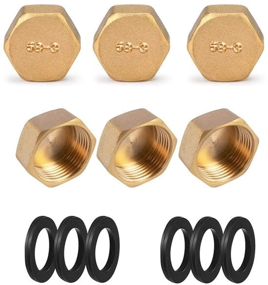 Set di Placche di Copertura Antiscivolo da 6 - Acciaio - 24 mm - Antishock - Duraturo - Per Connettori di Tubazione - Sostituto di Placca di Copertura
