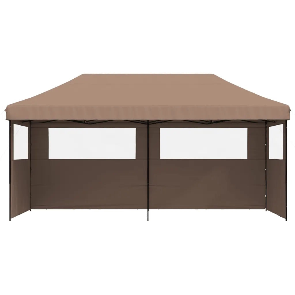 Tendone per Feste Pieghevole Pop-Up con 3 Pareti Marrone 4004948