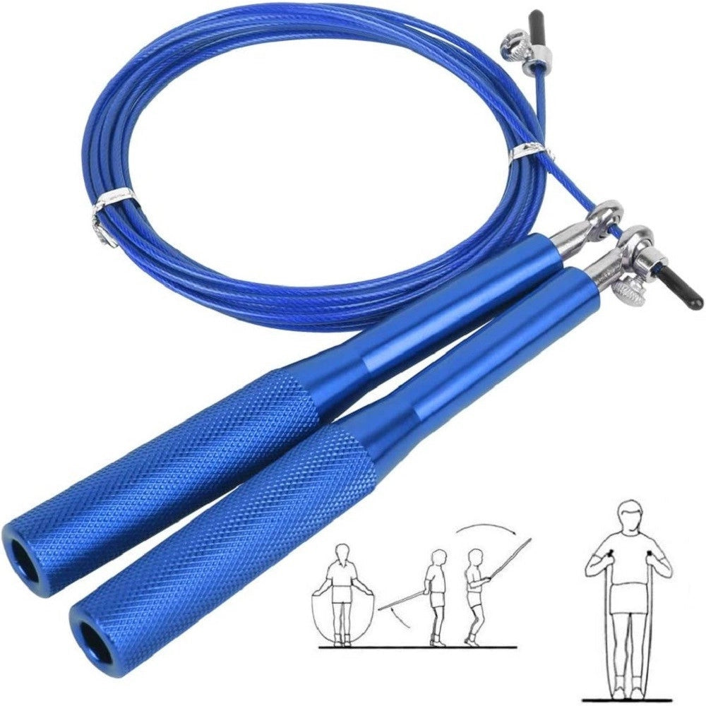 Trade Shop - Corda Per Saltare 3 Mt Pvc Lega Di Allumino Antiscivolo Portatile Per Fitness -