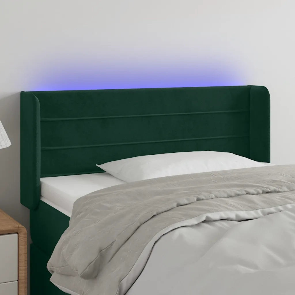 Testiera a LED Verde Scuro 103x16x78/88 cm in Velluto 3123421