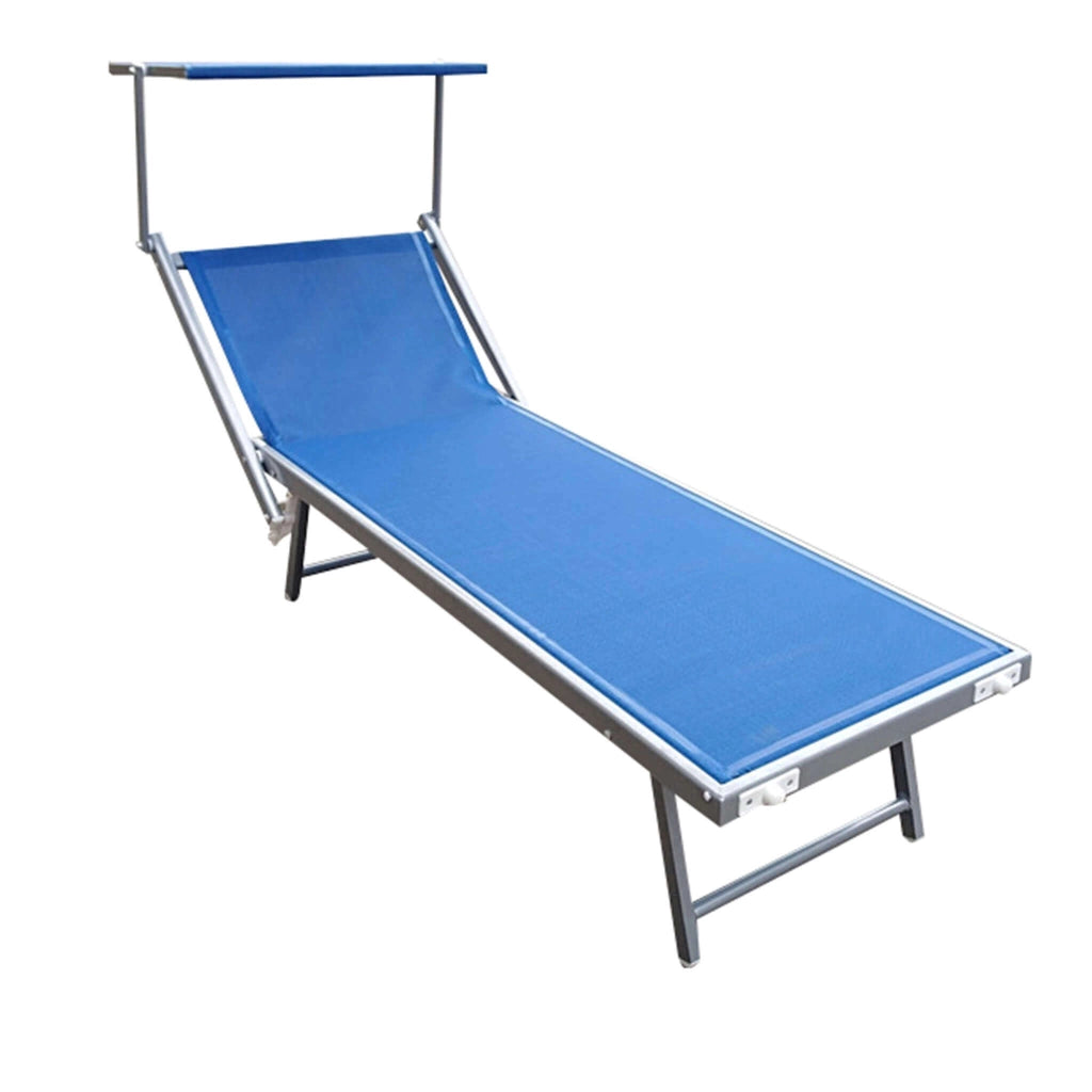 Lettino da Giardino Pieghevole in Alluminio Textilene cm 183x61x38 - LEXOR