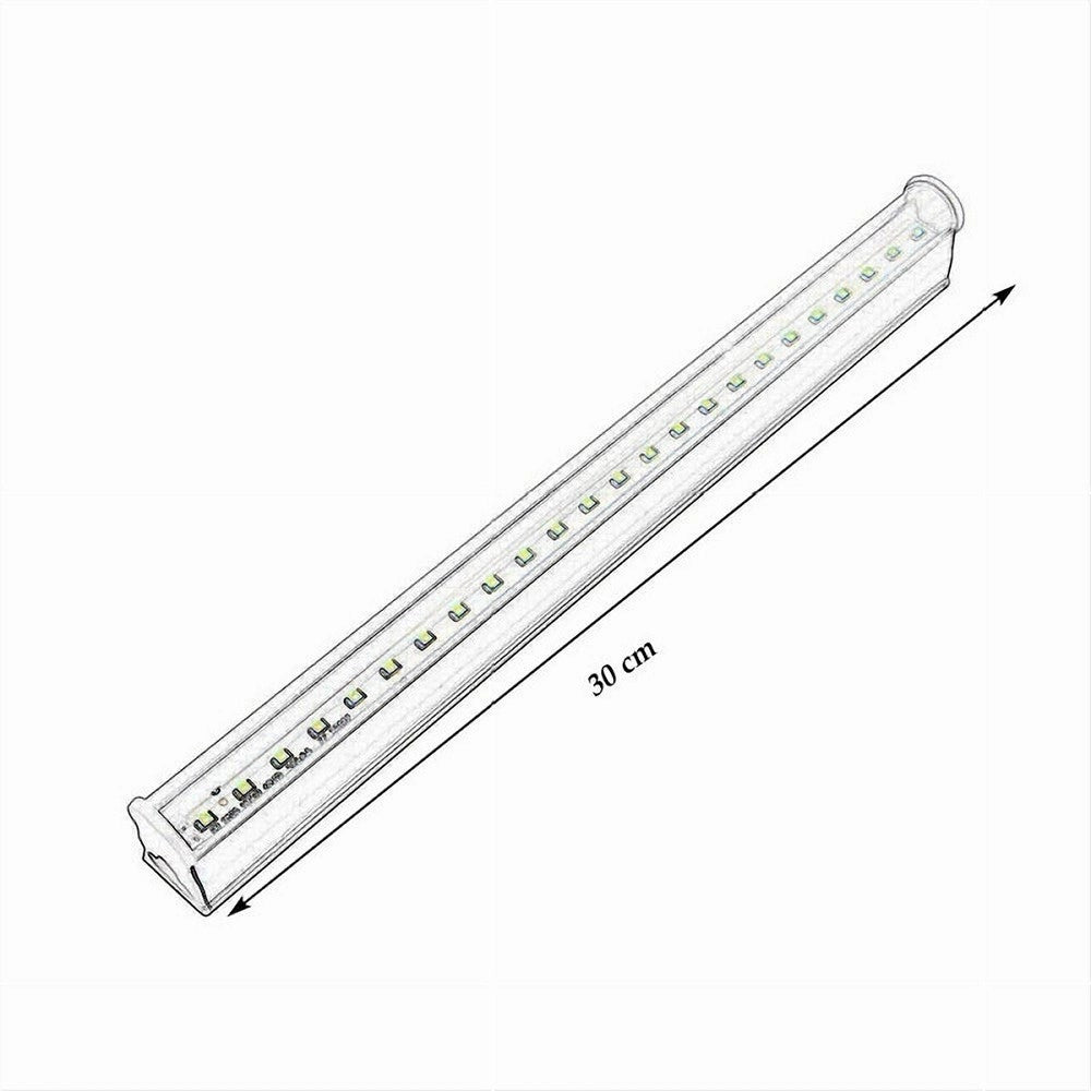 Trade Shop - Plafoniera Neon Sottopensile Led Trasparente Tubo 30 Cm 5 Watt Reglette T5-30t -