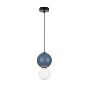 Lampada a sospensione PIEVE blu/bianco LED 5W Ø15cm Italux