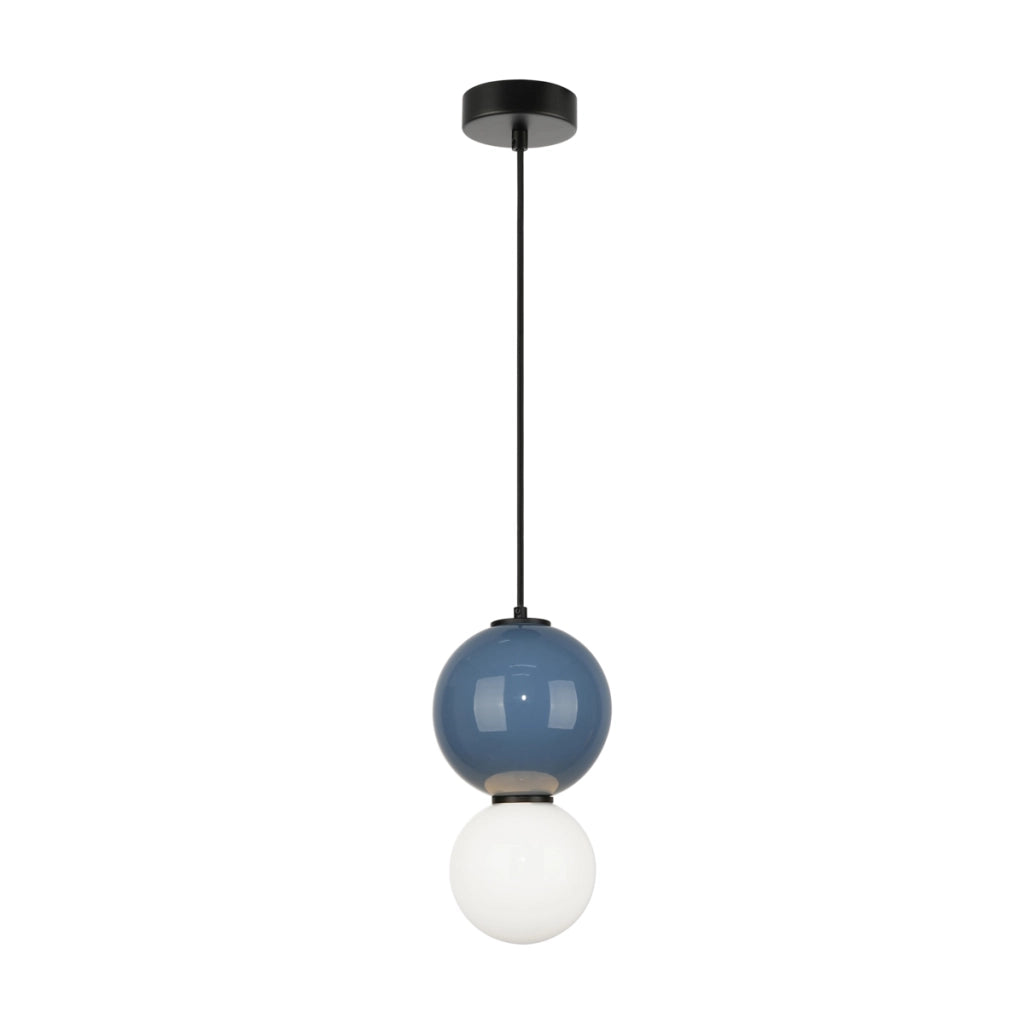Lampada a sospensione PIEVE blu/bianco LED 5W Ø15cm Italux