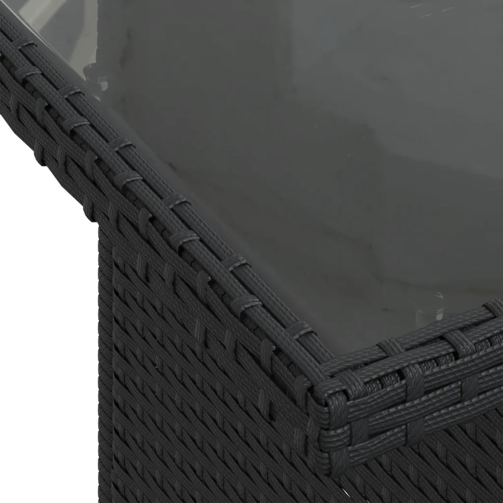 Set Divani da Giardino 5 pz con Cuscini in Polyrattan Nero 3268986