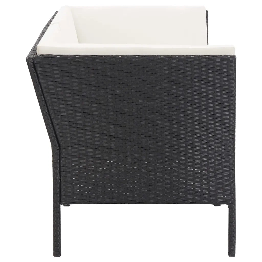 Set Divani da Giardino 6 pz | Set Salotto da Giardino con Cuscini in Polyrattan Nero
