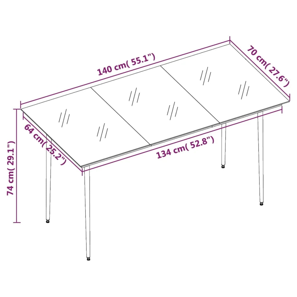 Set da pranzo da giardino per esterni 5 pezzi grigio scuro 02_0013804
