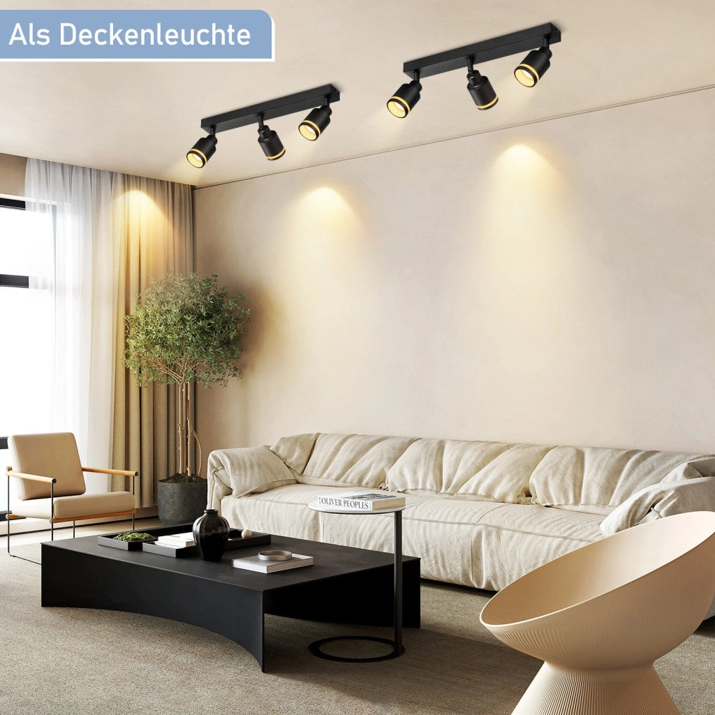 ZMH Faretto da soffitto 3 fiamme giratori 355° a sospensione moderni per corridoio camera letto