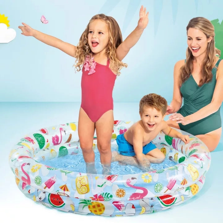PISCINA GONFIABILE TONDA DUE ANELLI  +2 ANNI  cm.122x25h.  peso kg.0,97 (59421)    INTEX
