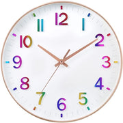 HZDHCLH - orologio da parete silenzioso 30cm con lanciatore delle ore e numeri arabi senza tic per decorazione in soggiorno, cucina, ufficio e camera da letto