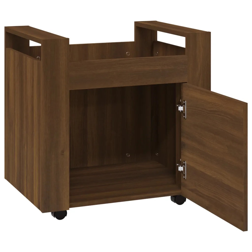 Carrello Scrivania Rovere Marrone 60x45x60 cm Legno Multistrato 816615