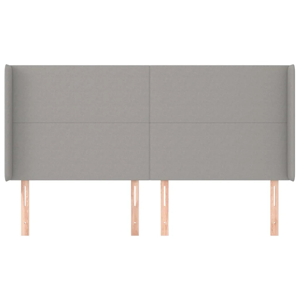 Testiera | Testata ad Orecchio Grigio Chiaro 203x16x118/128 cm in Tessuto