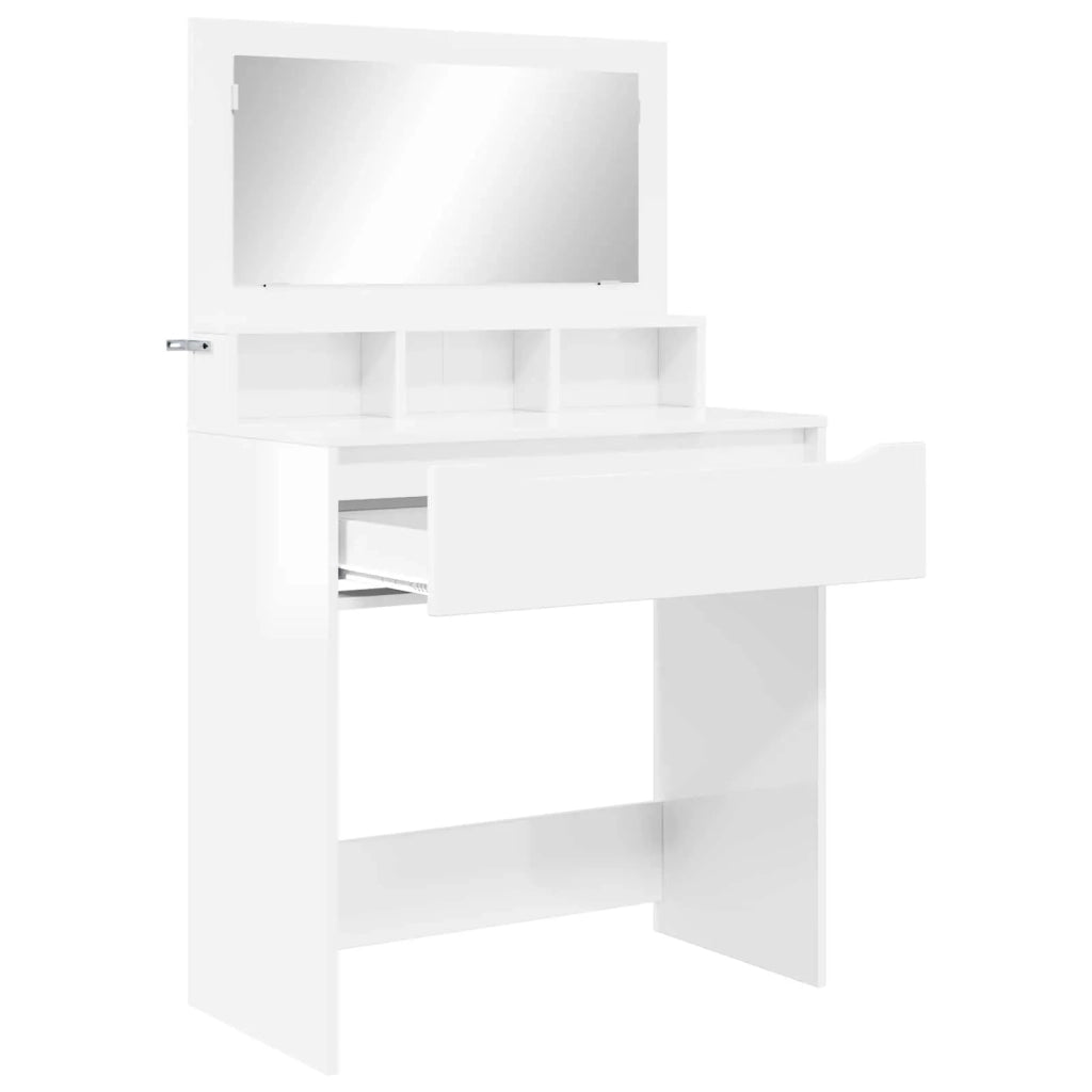 Tavoli da Trucco per Camera da Letto con cassetto Bianco Lucido 888981
