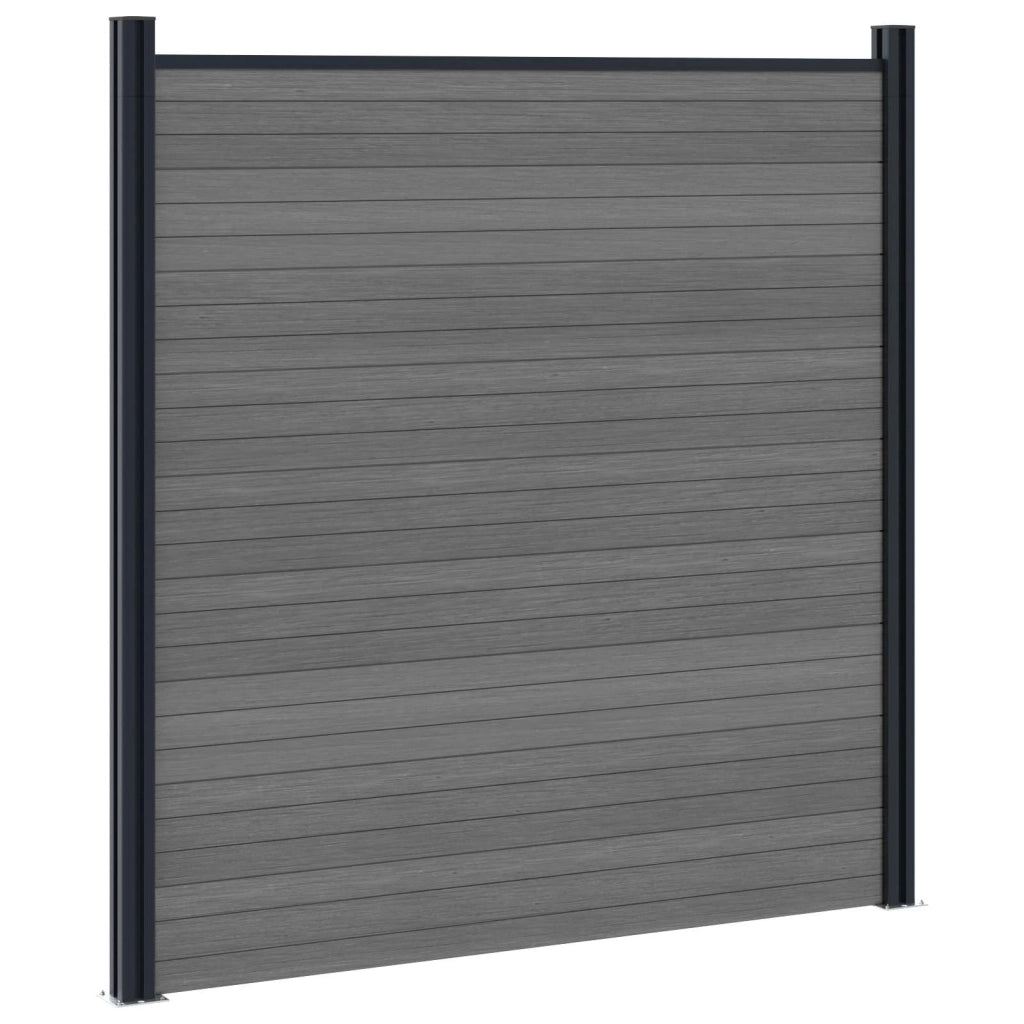 Set di Recinzione 699 x 186 cm WPC e Alluminio Grigio 3429396