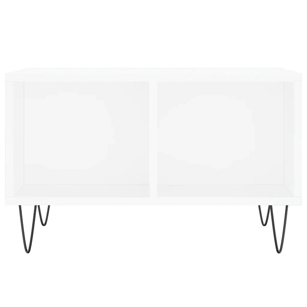 Tavolino da Salotto Bianco 60x50x36,5 cm in Legno Multistrato 830540