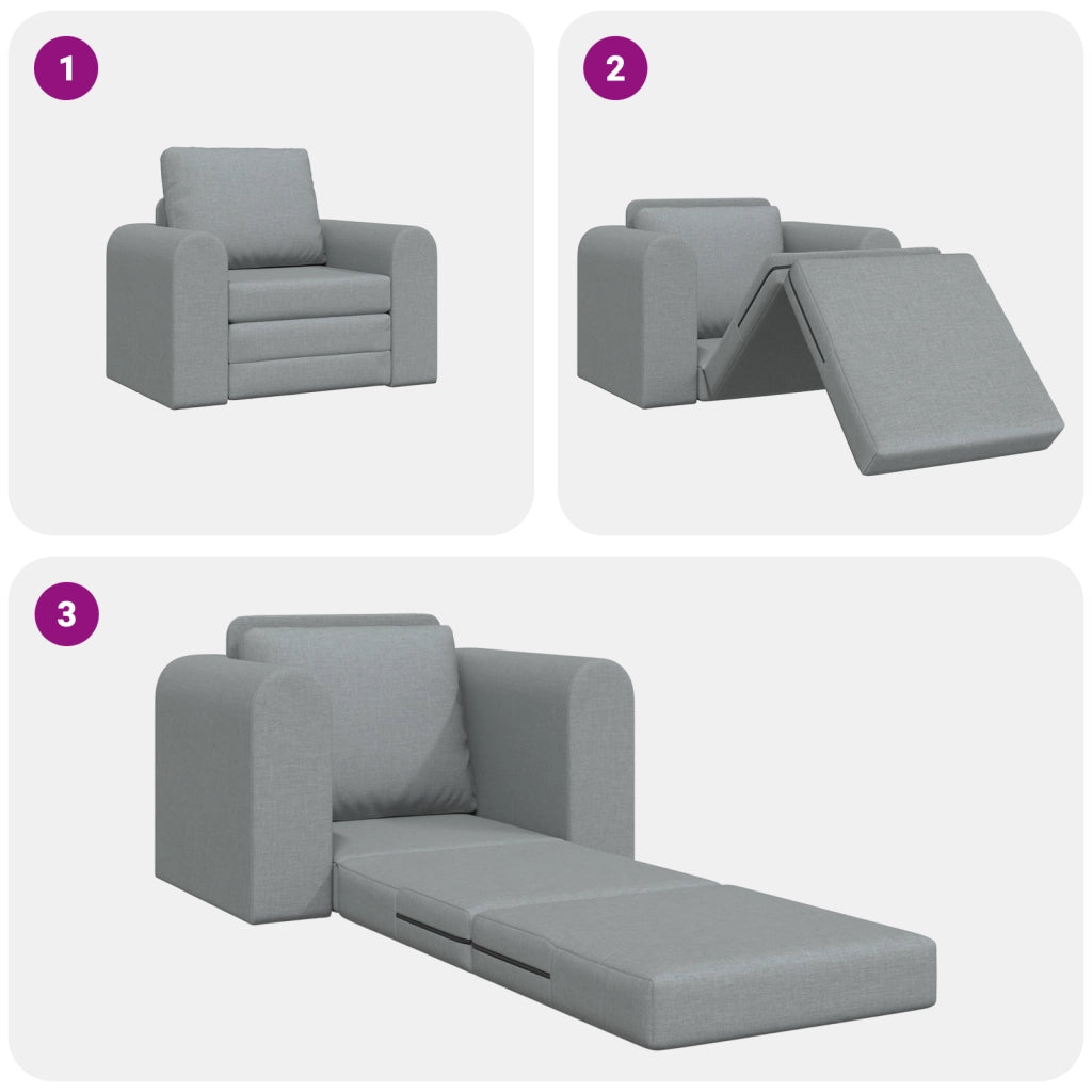 Divano Letto 2-in-1 Grigio Chiaro 98x71x83 cm Tessuto