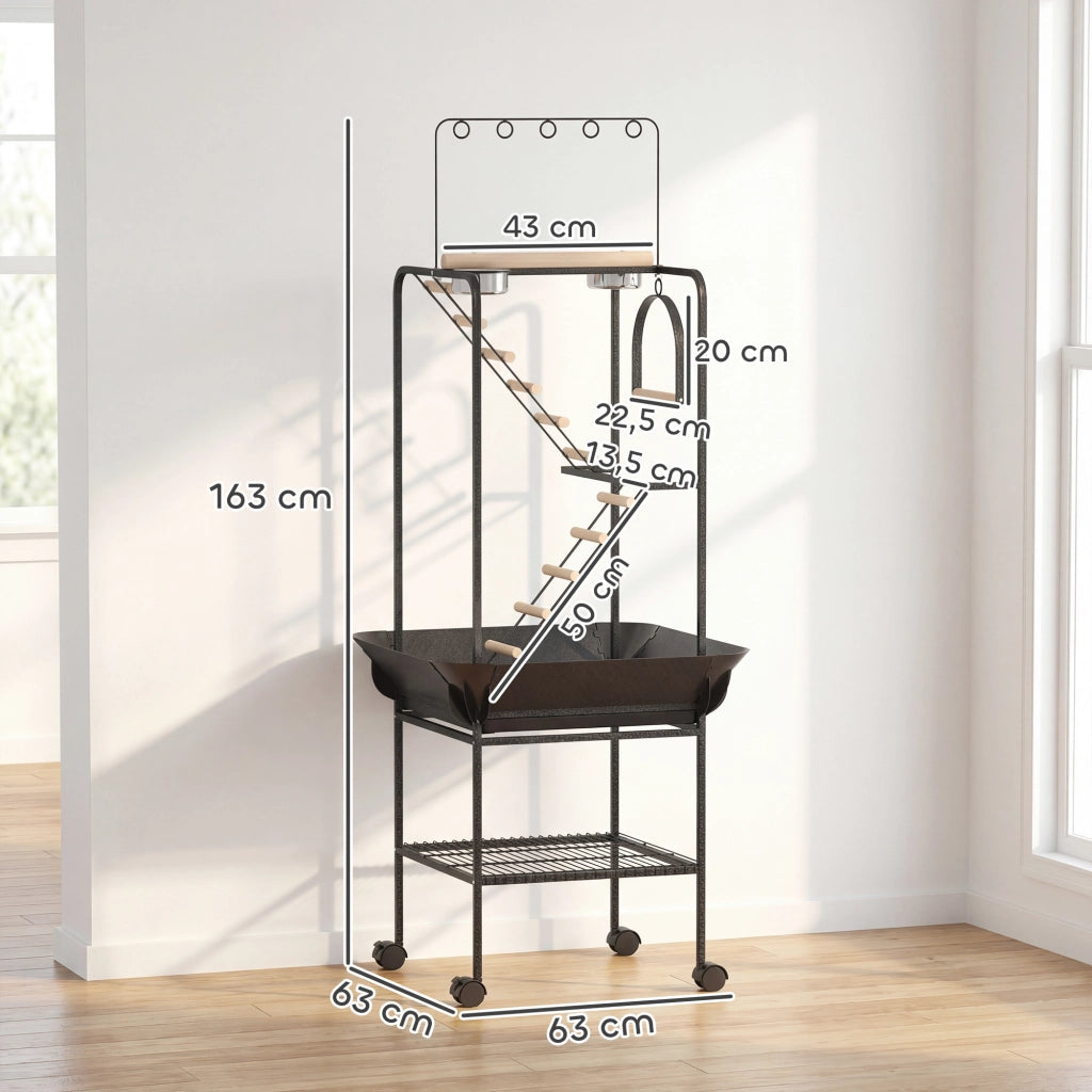Gioco per Uccelli con Ruote Scale Altalena Mangiatoie ¨C zephmum ¨C 63x63x163 cm