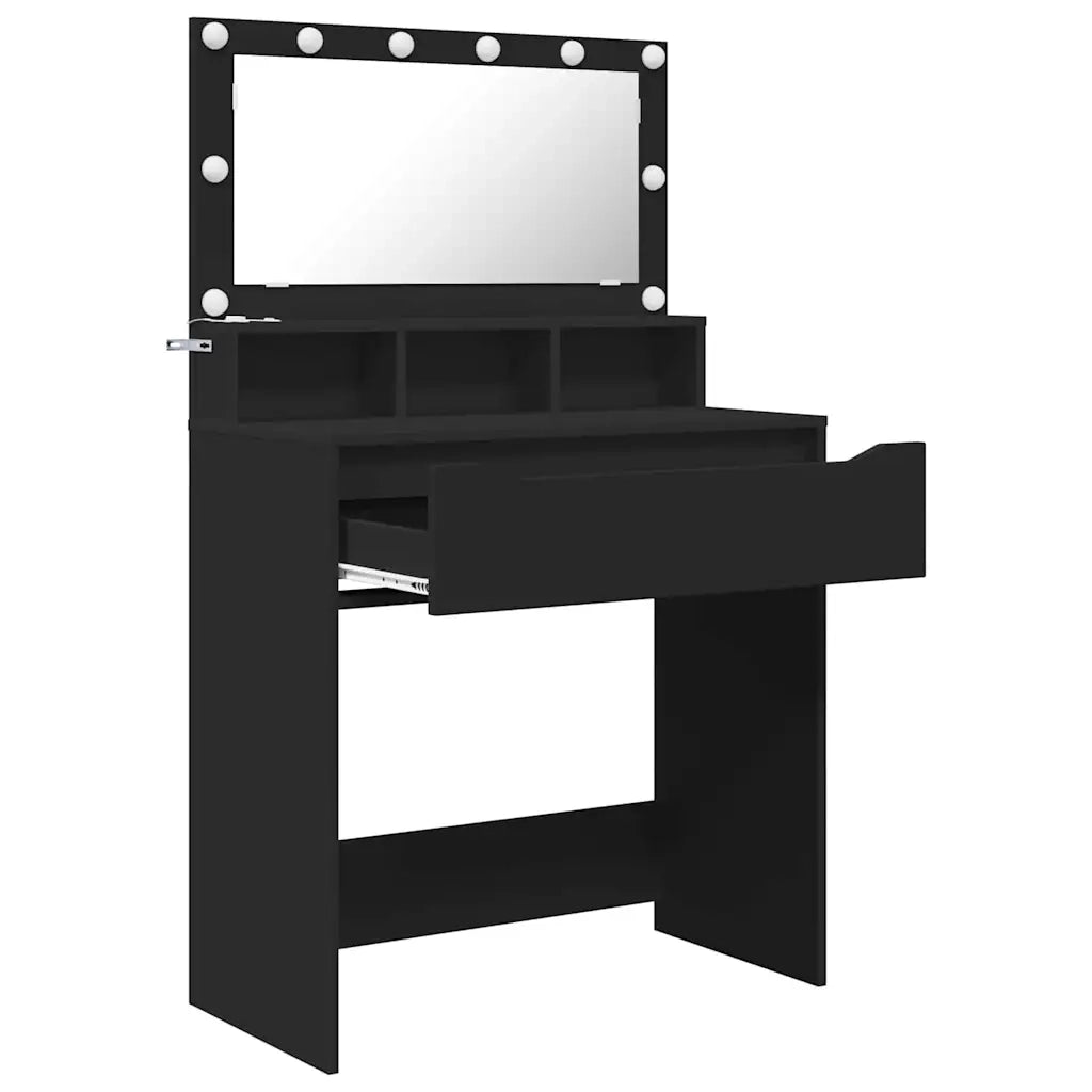 Tavoli da Trucco per Camera da Letto Nero 80 x 39,6 x 135 cm 888968