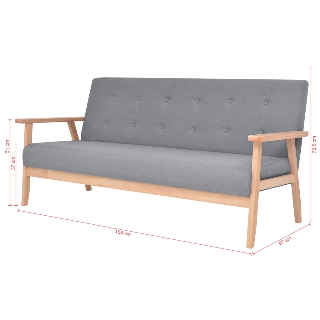 Set di Divani 2 pz in Tessuto Grigio Chiaro cod mxl 16048
